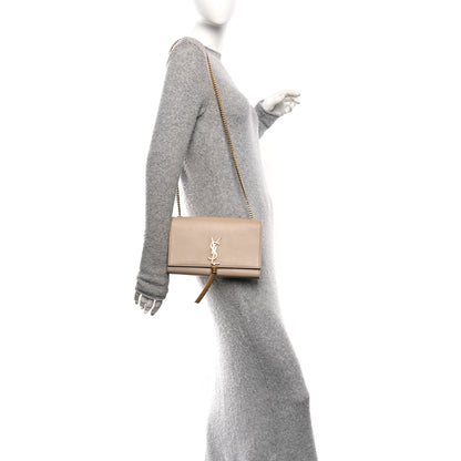 Saint Laurent Smooth Calfskin Medium Classic Monogram Kate Tassel Satchel Nude Powder 2 of 16