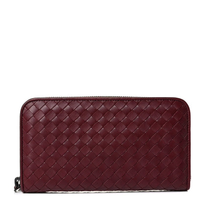Bottega Veneta Nappa Intrecciato Zip Around Wallet Barolo 1 of 5