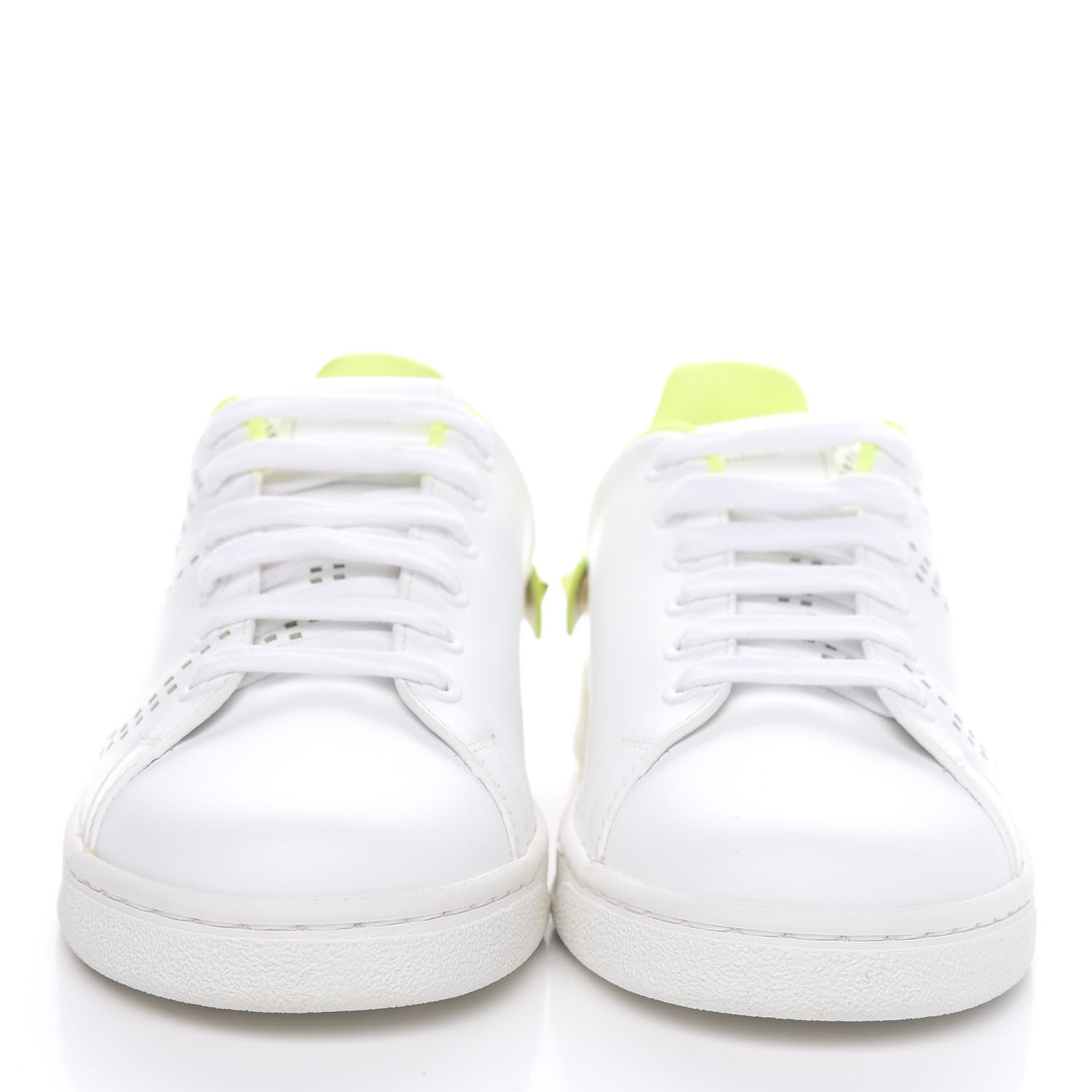 Valentino Garavani Calfskin Womens Backnet Sneakers 36 White Fluo Yellow 2 of 9
