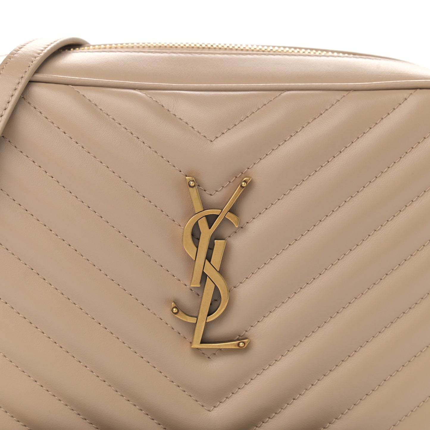 Calfskin Matelasse Monogram Lou Camera Bag Dark Beige