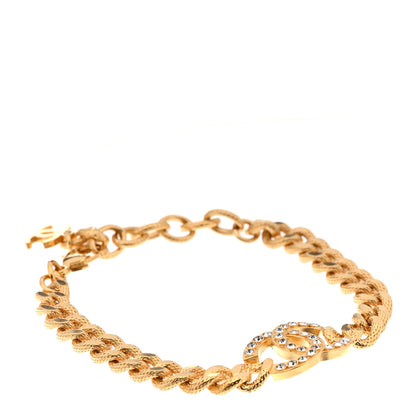 Chanel Crystal CC Chain Link Bracelet Gold 1 of 5