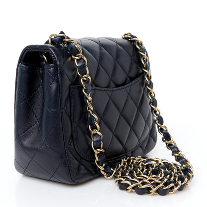 Chanel Lambskin Quilted Mini Square Flap Navy 3 of 11
