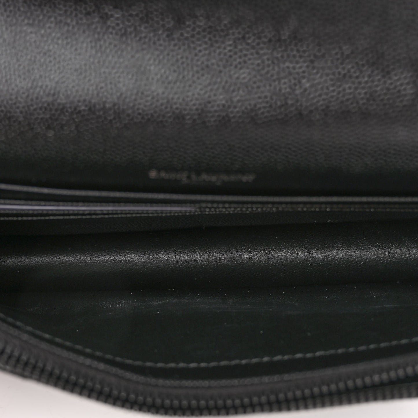 Grain De Poudre Matelasse Chevron Monogram Monochrome Envelope Chain Wallet Black