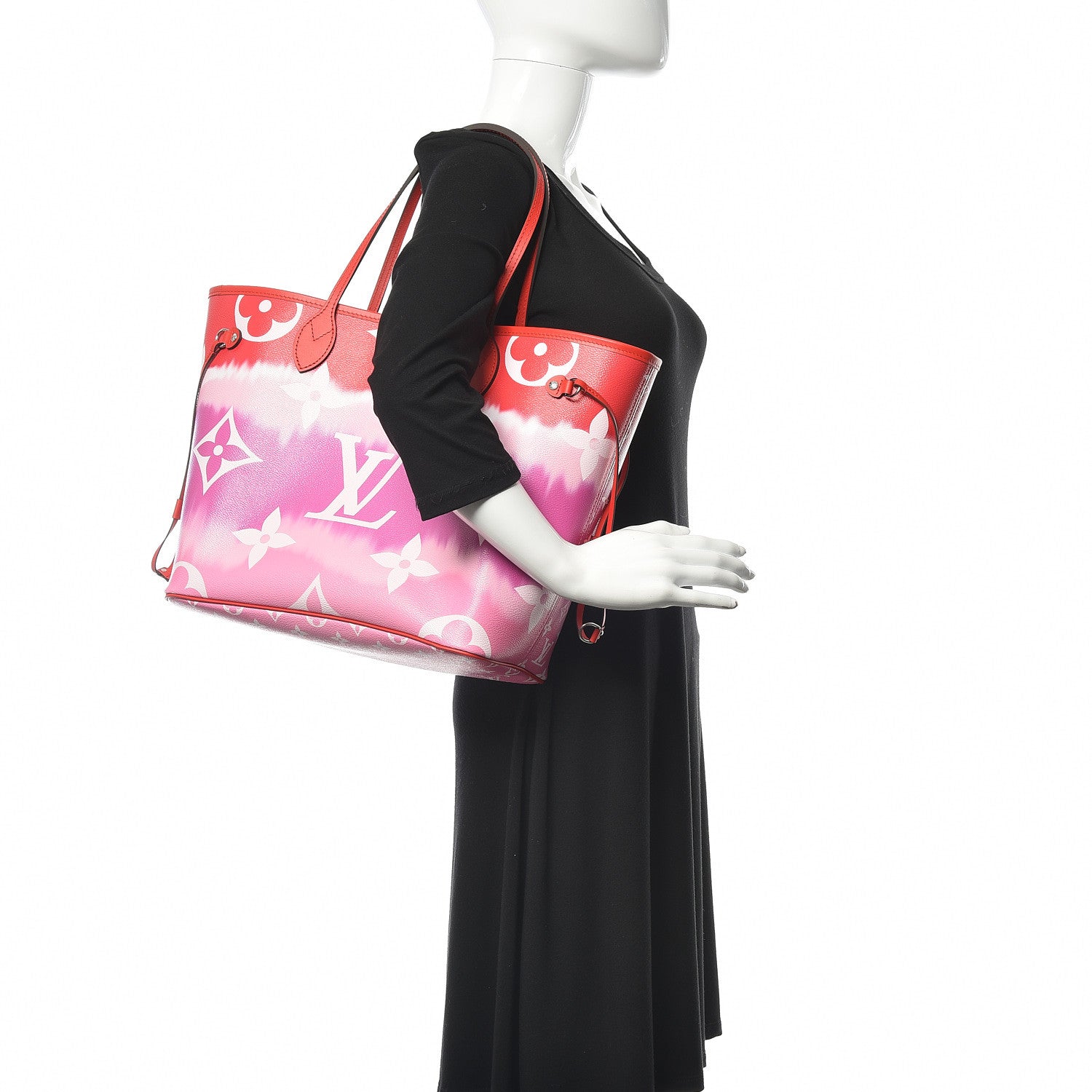 Louis Vuitton Monogram Escale Neverfull MM Rouge 2 of 11