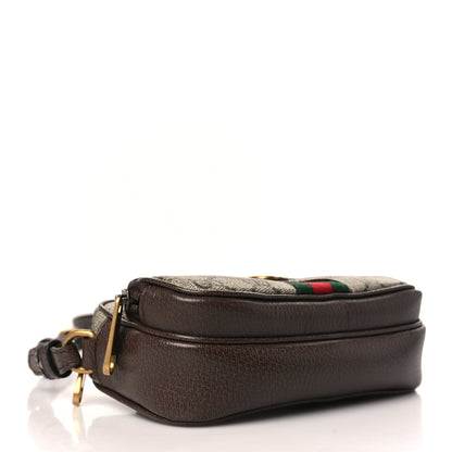 Gucci GG Supreme Monogram Textured Dollar Calfskin Web Mini Ophidia Convertible Shoulder Bag Beige Ebony New Acero 4 of 10