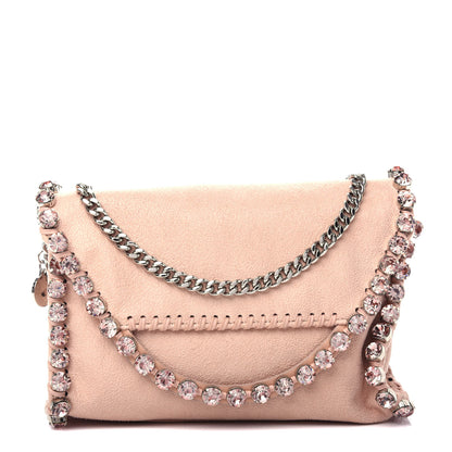 Stella McCartney Shaggy Deer Rhinestone Mini Falabella Crossbody Bag Powder 1 of 10