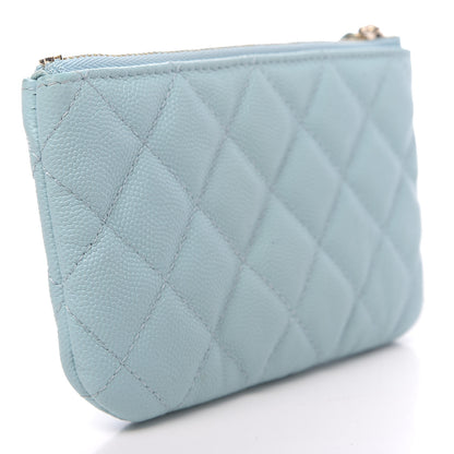 Chanel Caviar Quilted Small Cosmetic Case Light Blue 3 of 8