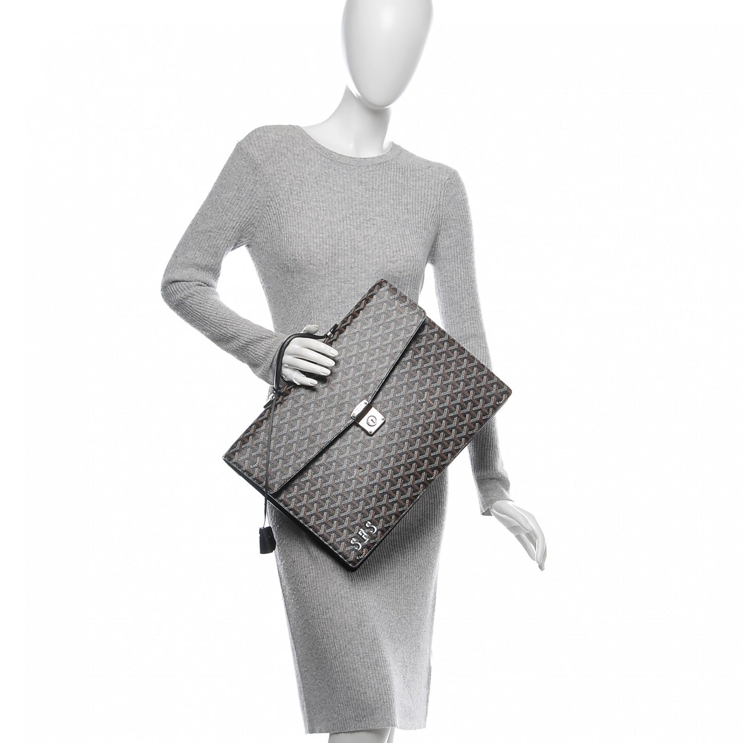 Goyardine Serviette Chypre Briefcase Black