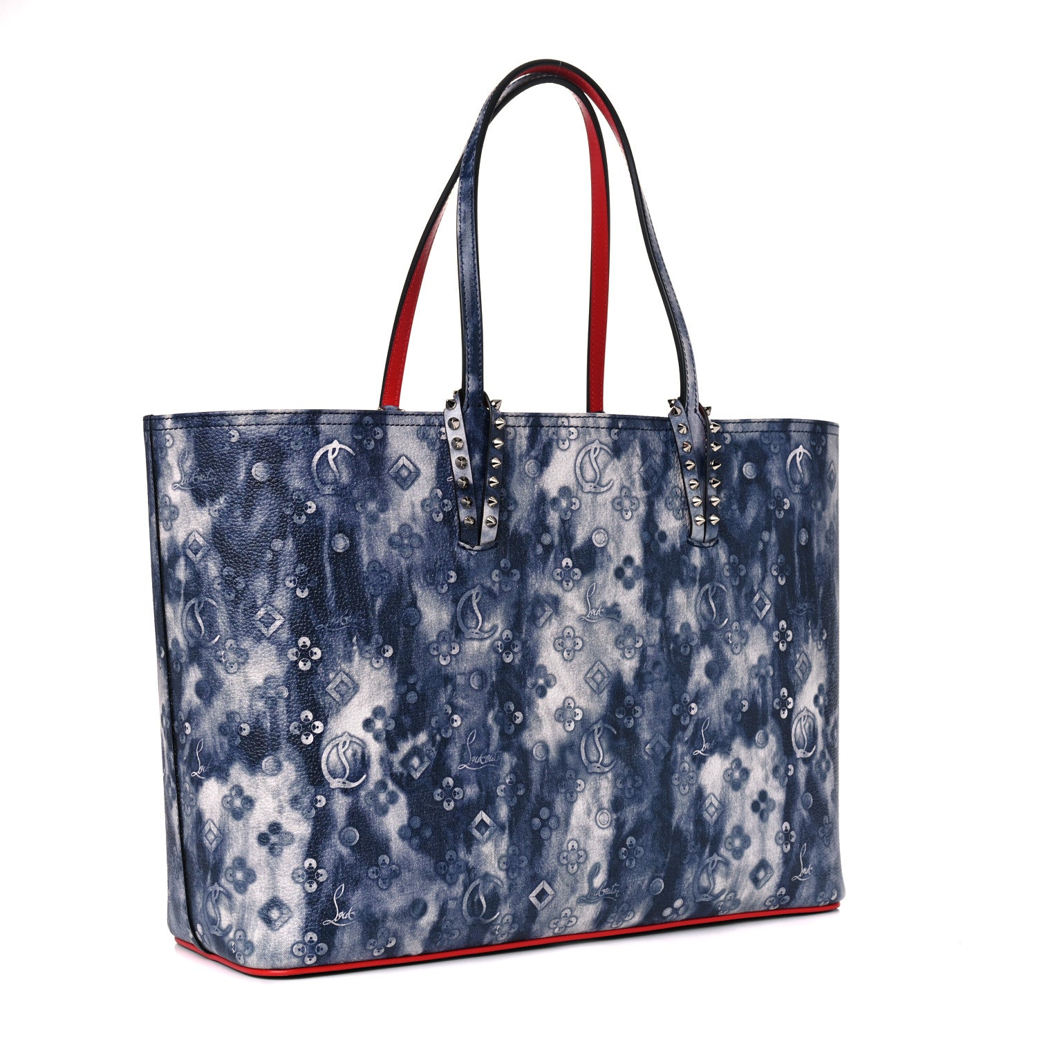 Christian Louboutin Metallic Calfskin Tie Dye Spikes East West Cabata Tote Multicolor 3 of 13