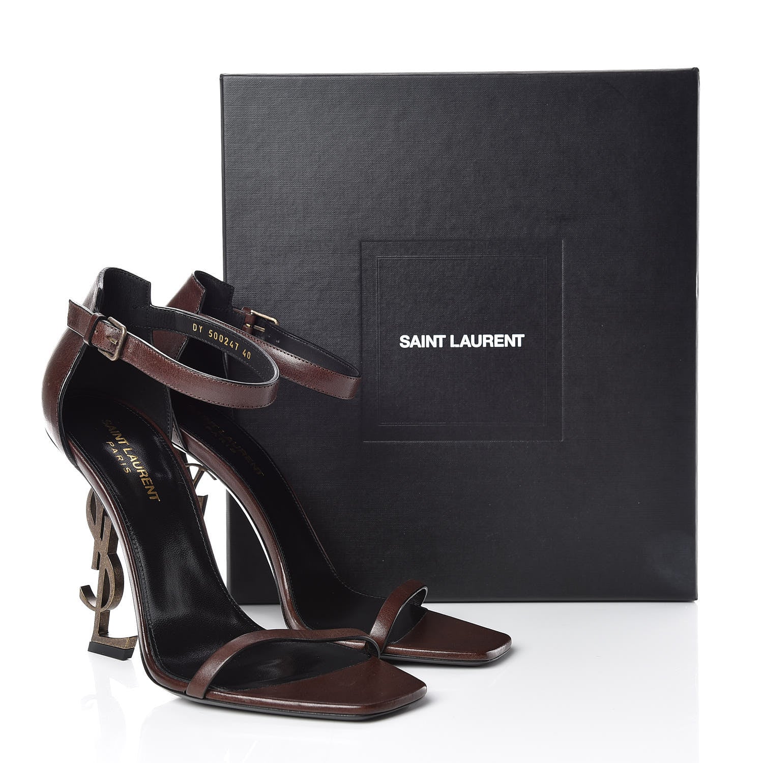 Saint Laurent Calfskin Opyum 110 Sandals 40 Brown 12 of 12