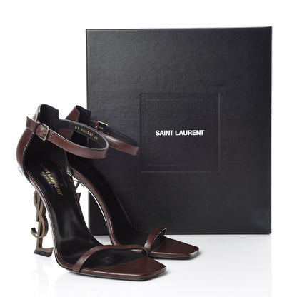 Saint Laurent Calfskin Opyum 110 Sandals 40 Brown 12 of 12