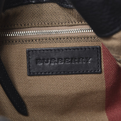 Burberry Grainy Calfskin House Check Small Maidstone Black 7 of 12
