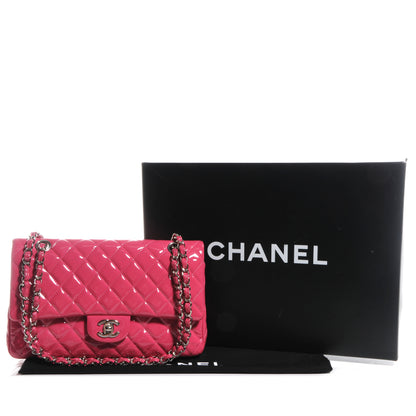 Chanel Patent Quilted Medium Double Flap Pink 6 of 10