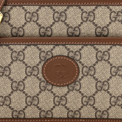 Gucci GG Supreme Monogram Azalea Calfskin Mini Retro Interlocking G Shoulder Bag Beige Ebony Brown Sugar 8 of 11