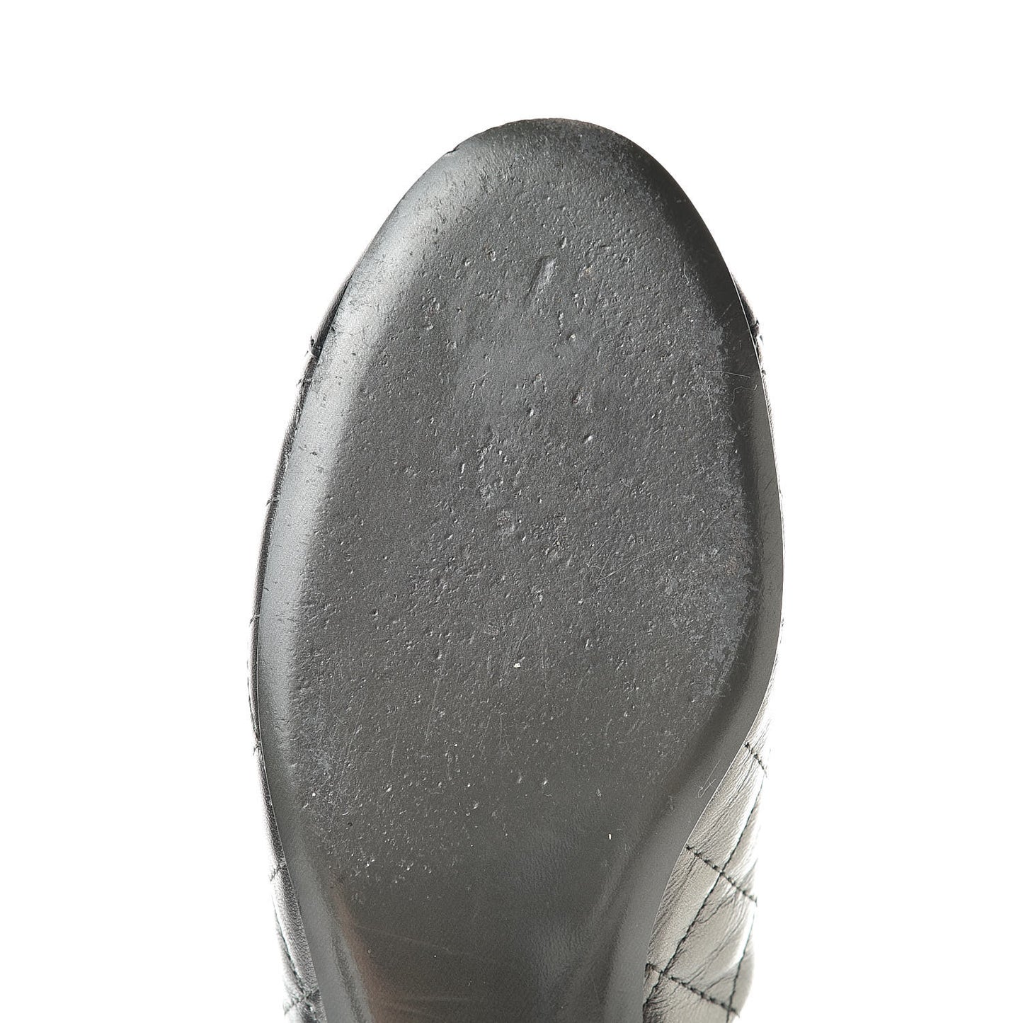 Iridescent Lambskin Quilted CC Chain Mules 36 Silver Black