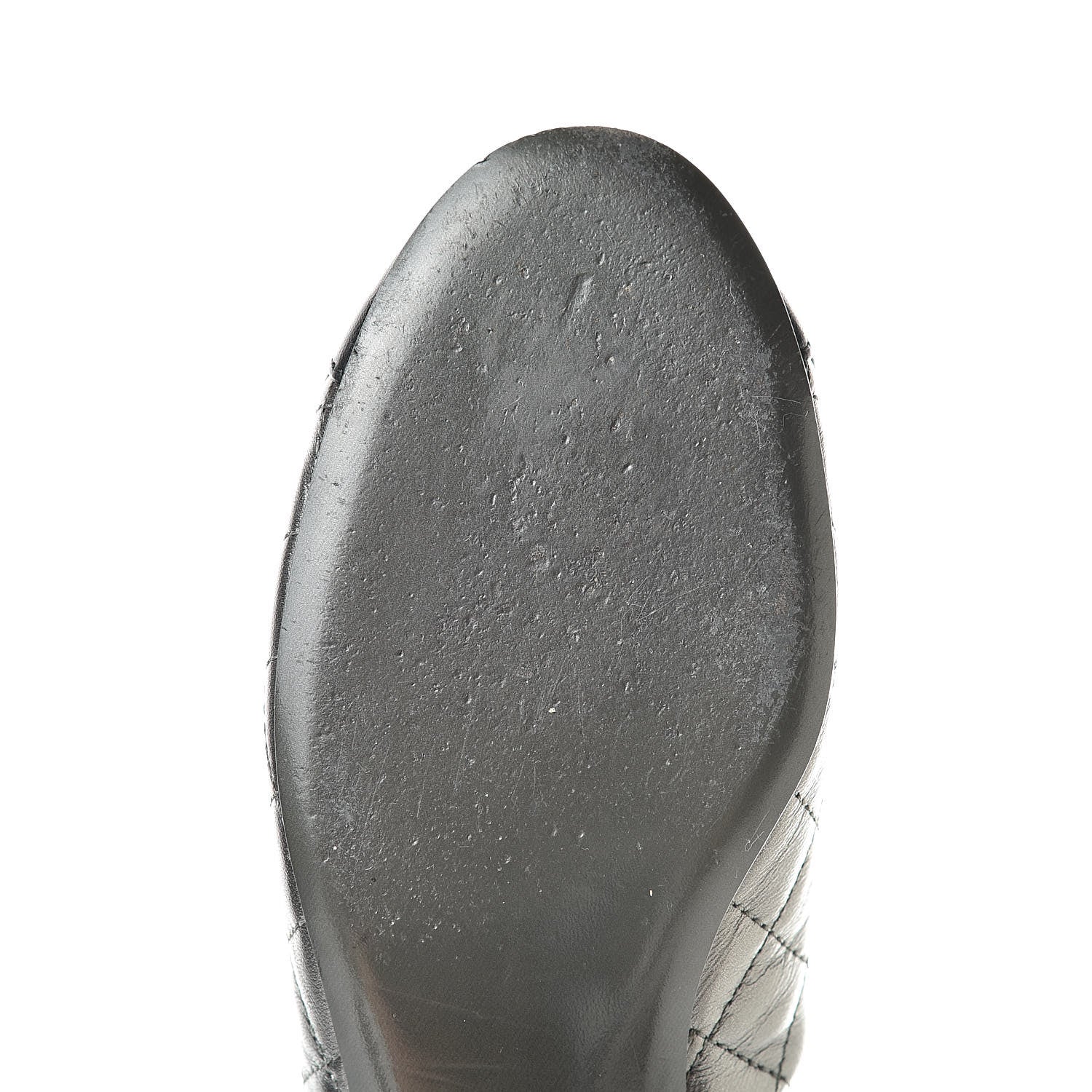 Chanel Iridescent Lambskin Quilted CC Chain Mules 36 Silver Black 14 of 16