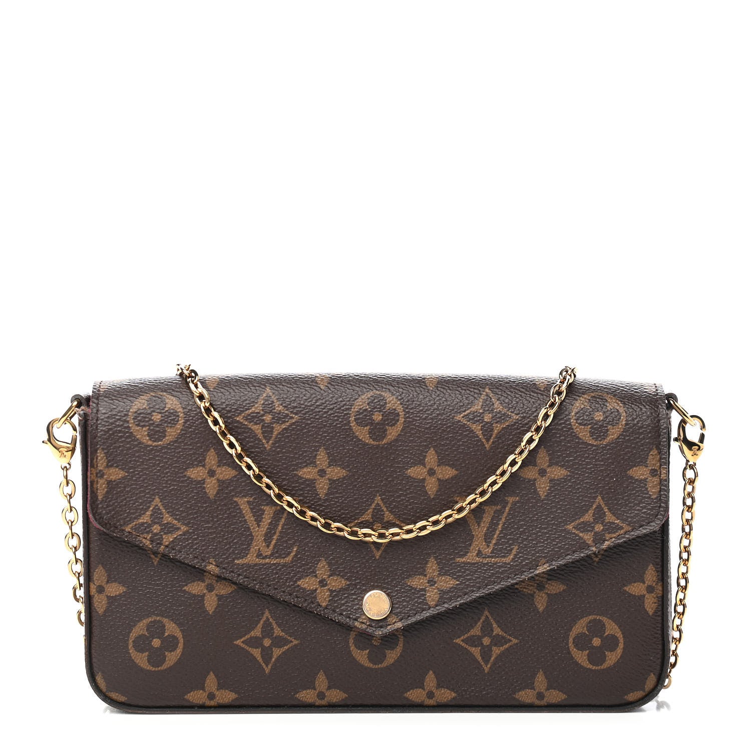 Louis Vuitton Monogram Pochette Felicie Chain Wallet Fuchsia 3 of 9