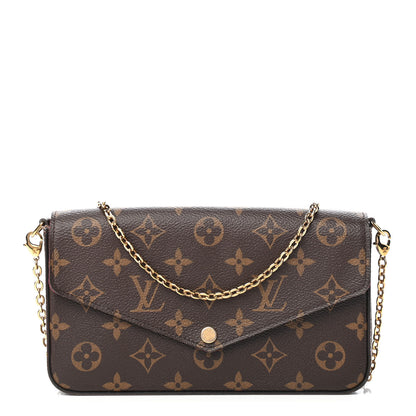 Louis Vuitton Monogram Pochette Felicie Chain Wallet Fuchsia 3 of 9