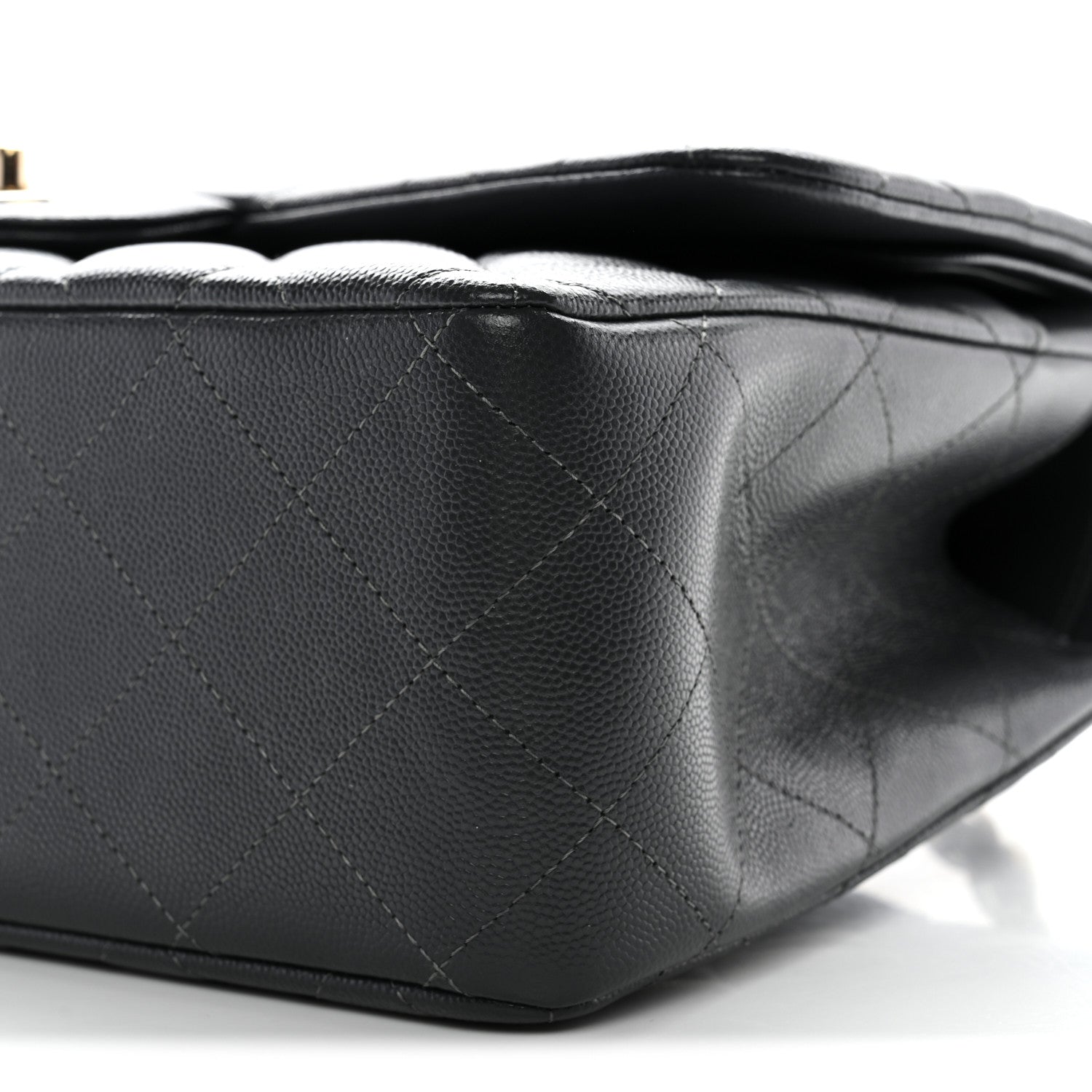 Chanel Caviar Quilted Jumbo Double Flap Dark Grey 10 of 11