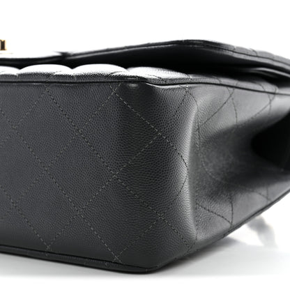 Chanel Caviar Quilted Jumbo Double Flap Dark Grey 10 of 11