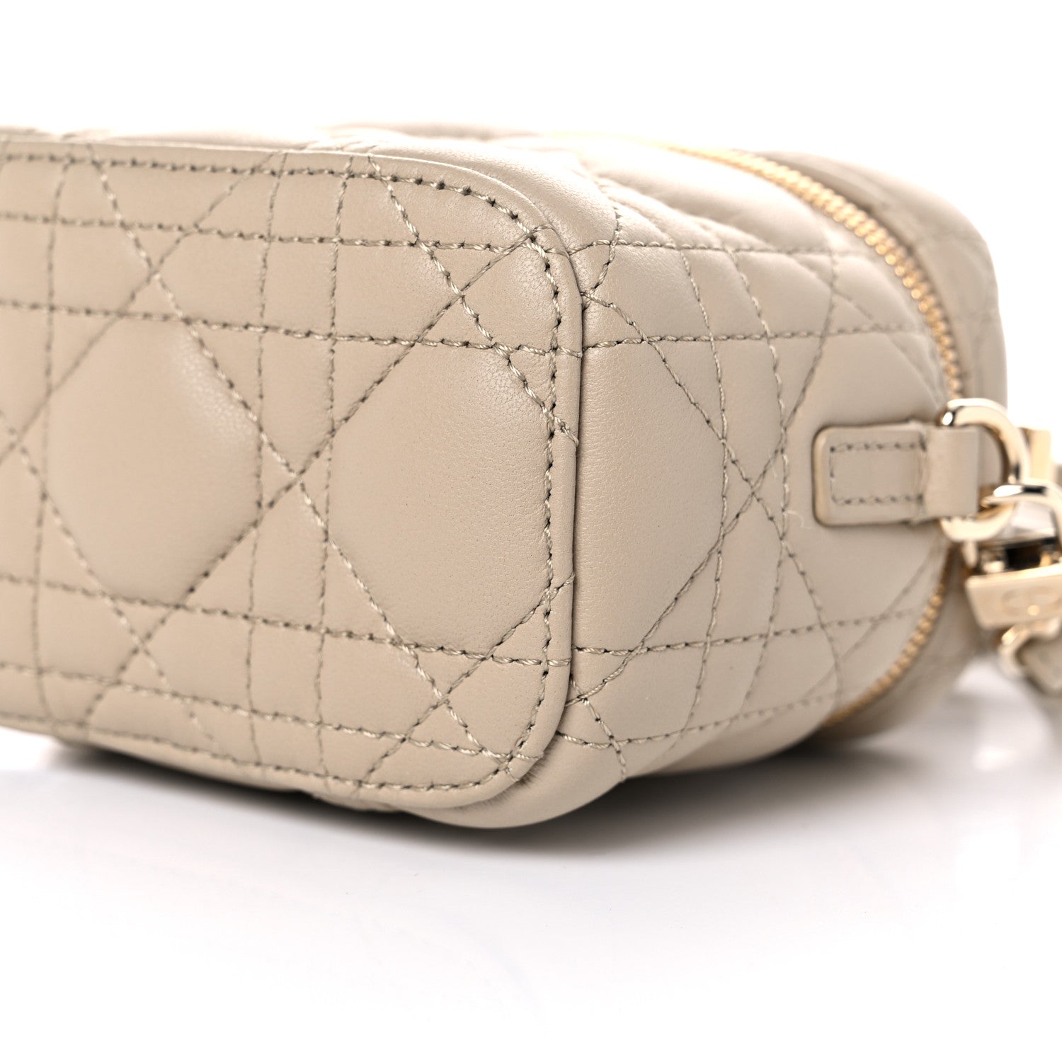 Christian Dior Lambskin Cannage Micro Lady Dior Vanity Case Beige 8 of 9