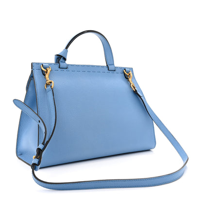 Gucci Calfskin Small GG Marmont Top Handle Bag Clear Sky Blue 3 of 11