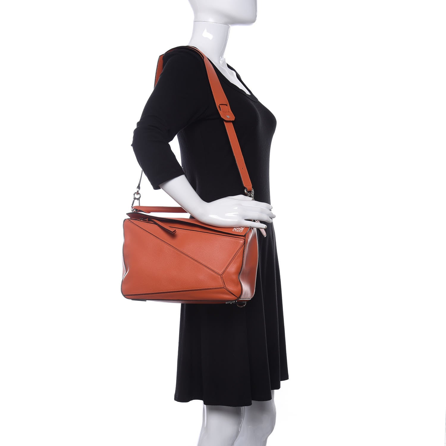 Loewe Calfskin Medium Puzzle Bag Coral 2 of 10