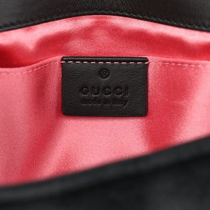 Gucci Velvet Matelasse Mini GG Marmont Shoulder Bag Black 6 of 10