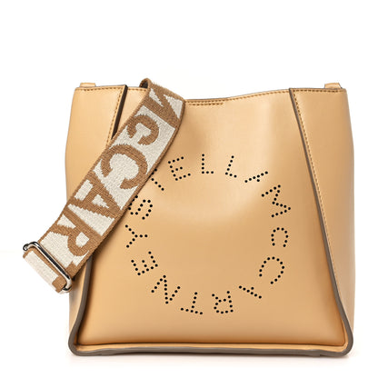Stella McCartney Eco Alter Nappa Perforated Logo Mini Crossbody Natural 1 of 9