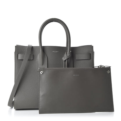 Saint Laurent Grained Calfskin Small Sac De Jour Fog 10 of 13