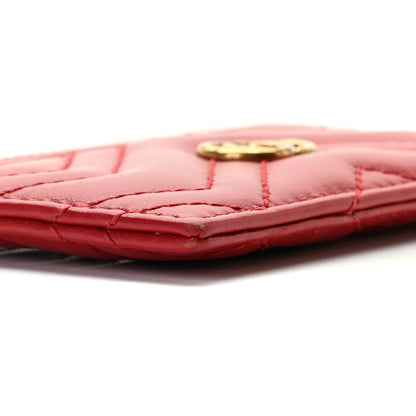 Gucci Calfskin Matelasse GG Marmont Card Holder Hibiscus Red 7 of 8