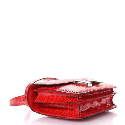 Hermes Shiny Alligator Constance 18 Rouge de Coeur 4 of 13