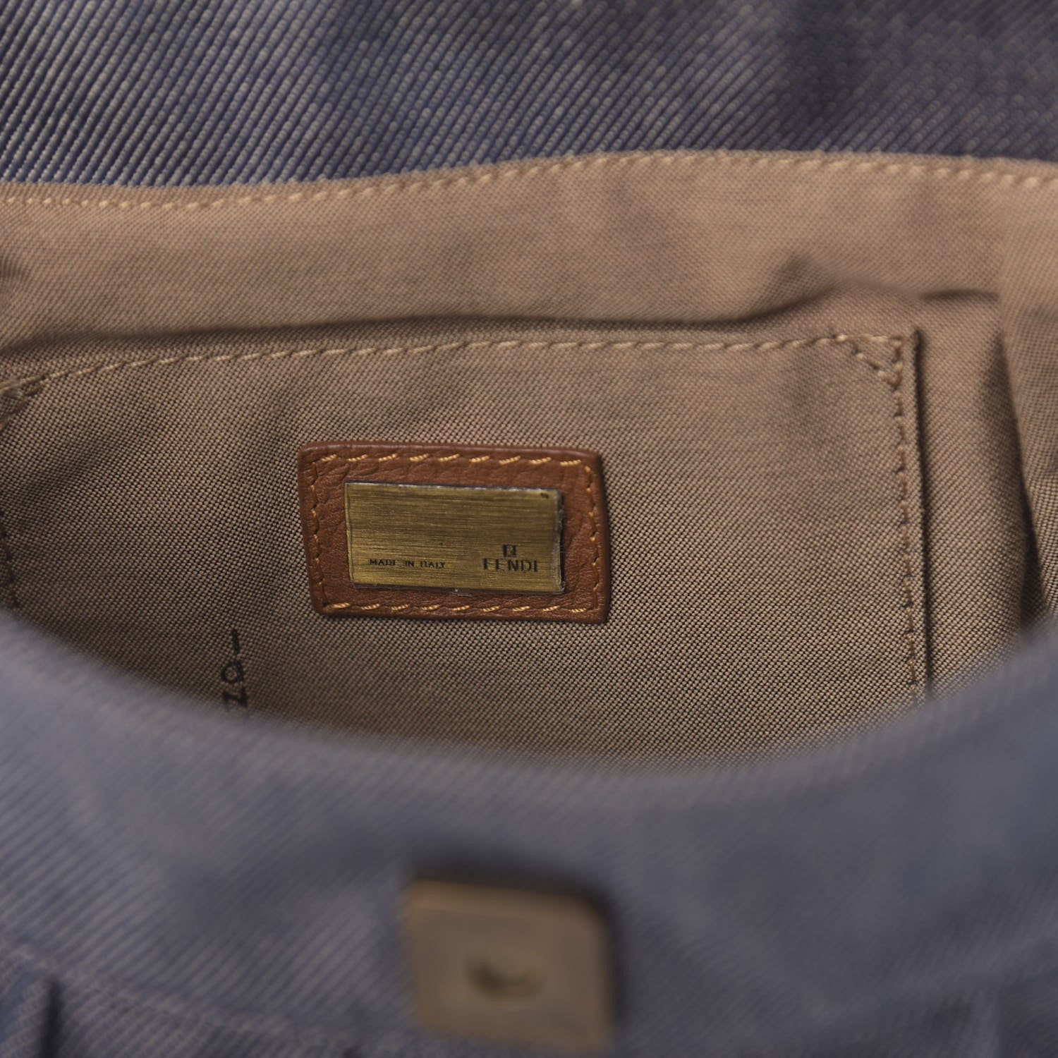 Fendi Denim Small Chef Shoulder Bag Blue 8 of 9