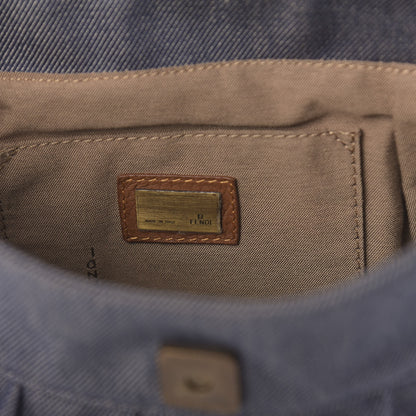 Fendi Denim Small Chef Shoulder Bag Blue 8 of 9