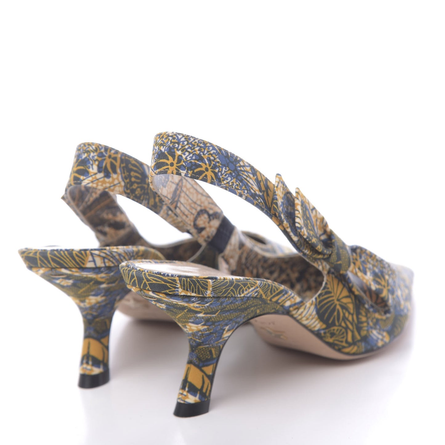 Toile De Jouy Sweet D Slingback Pumps 36.5 Blue Yellow