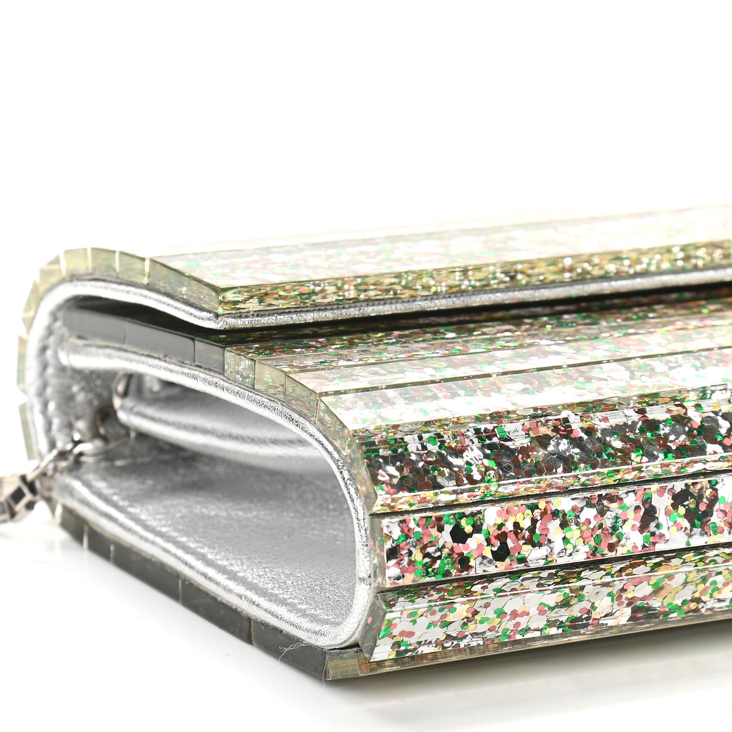 Acrylic Glitter Sweetie Clutch Peppermint