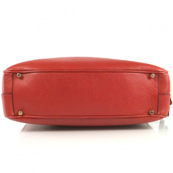 Saffiano Lux Leather Boston Tote Red