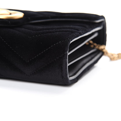 Gucci Velvet Matelasse GG Marmont Chain Wallet Black 10 of 10