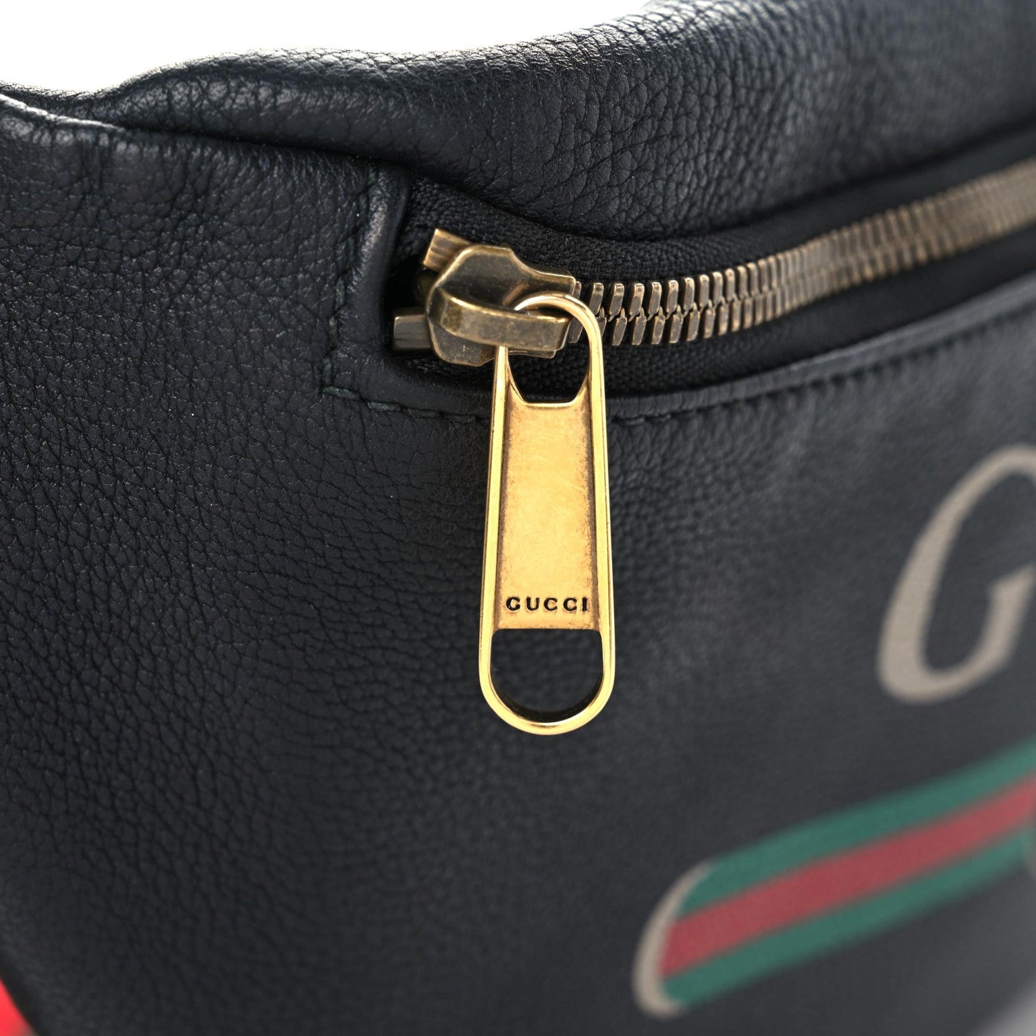 Gucci Grained Calfskin Logo Belt Bag Black 8 of 12