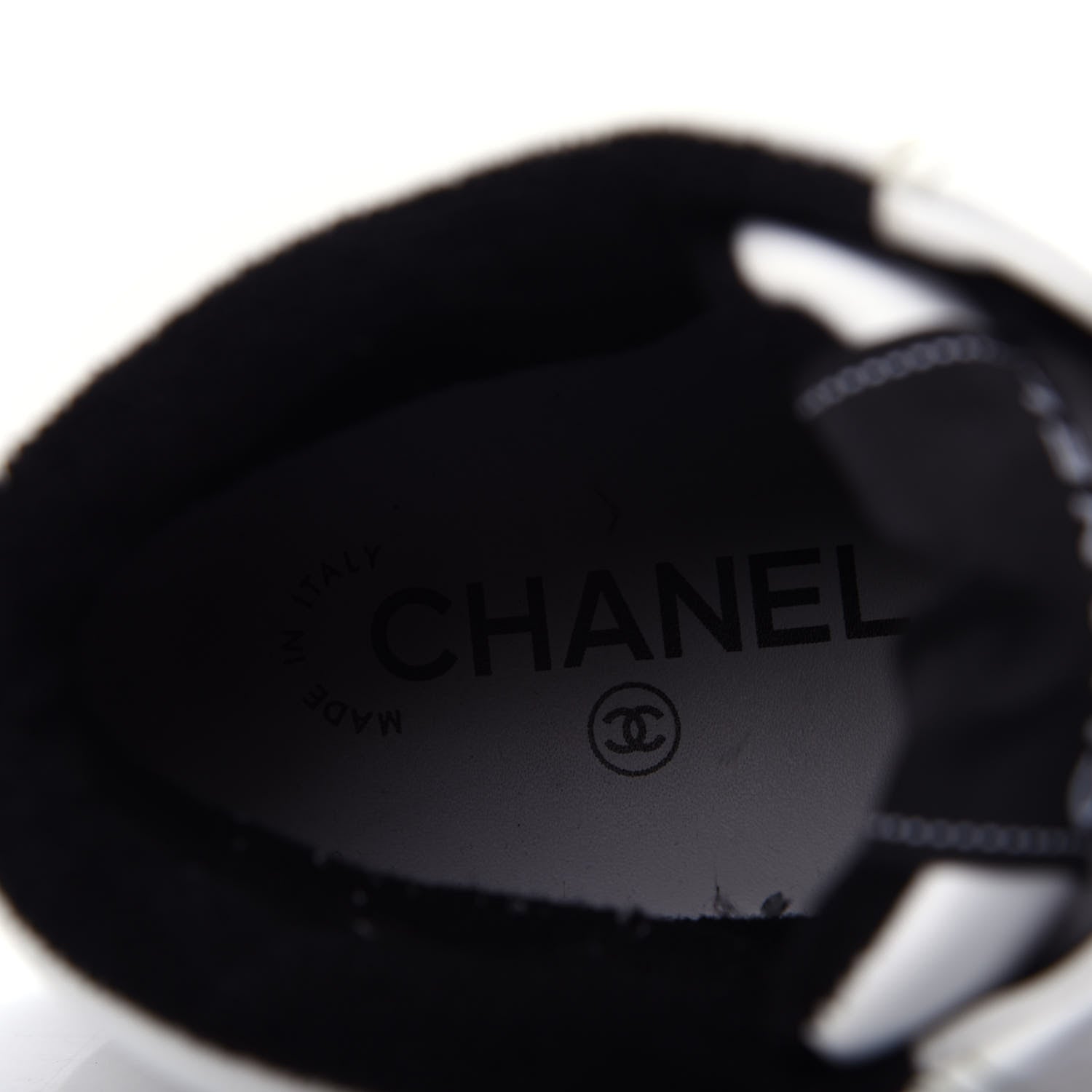 Chanel Calfskin Womens Logo High Top Sneakers 40.5 Black White 8 of 12