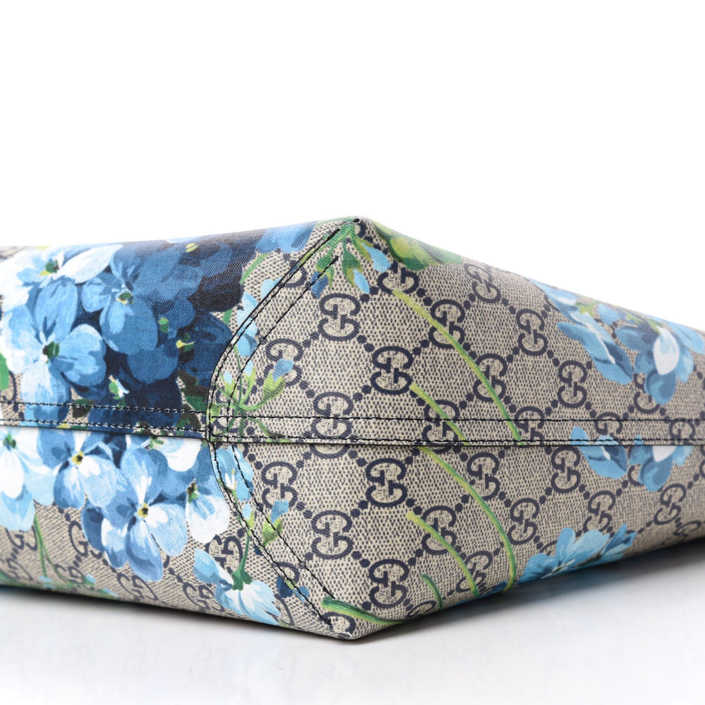 GG Supreme Monogram Blooms Medium Reversible Tote Beige Blue Navy