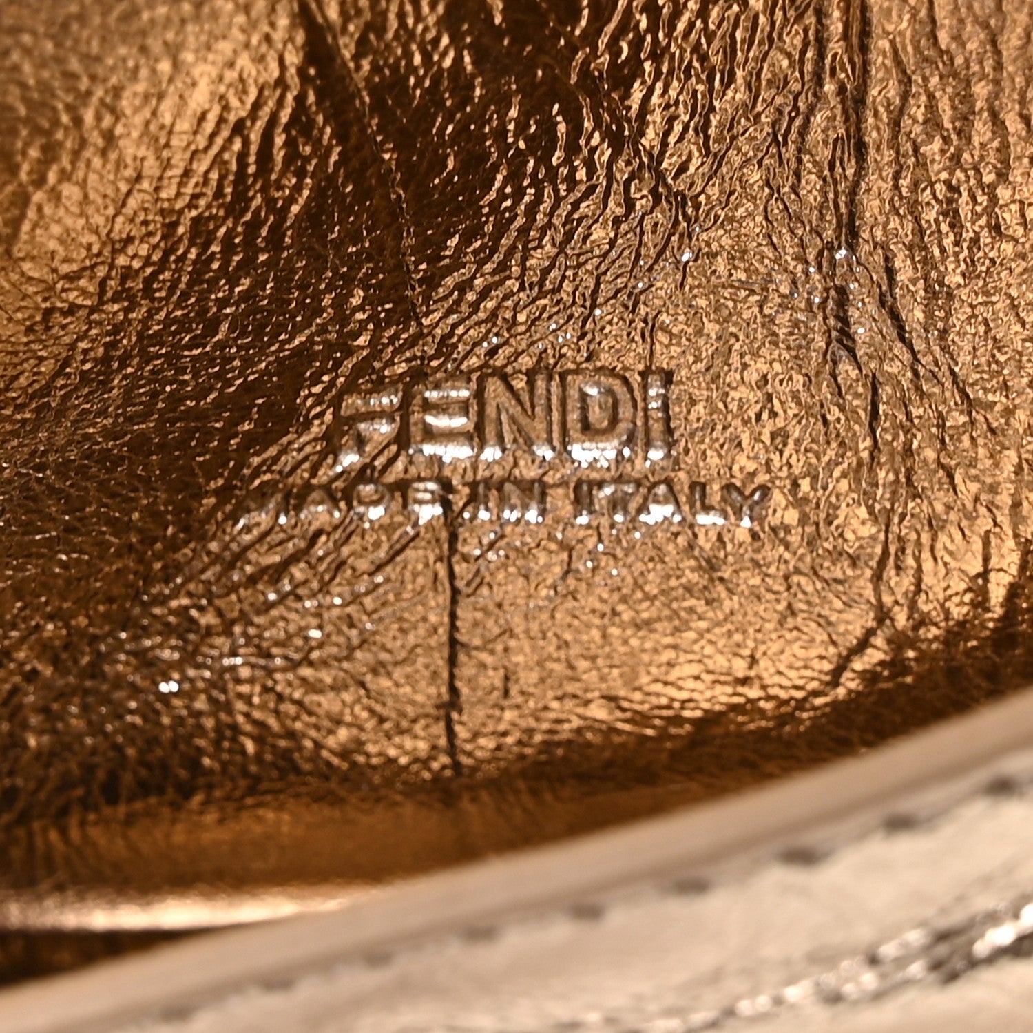 Fendi Metallic Nano Baguette So Sweet Handle Charm Gold 6 of 10