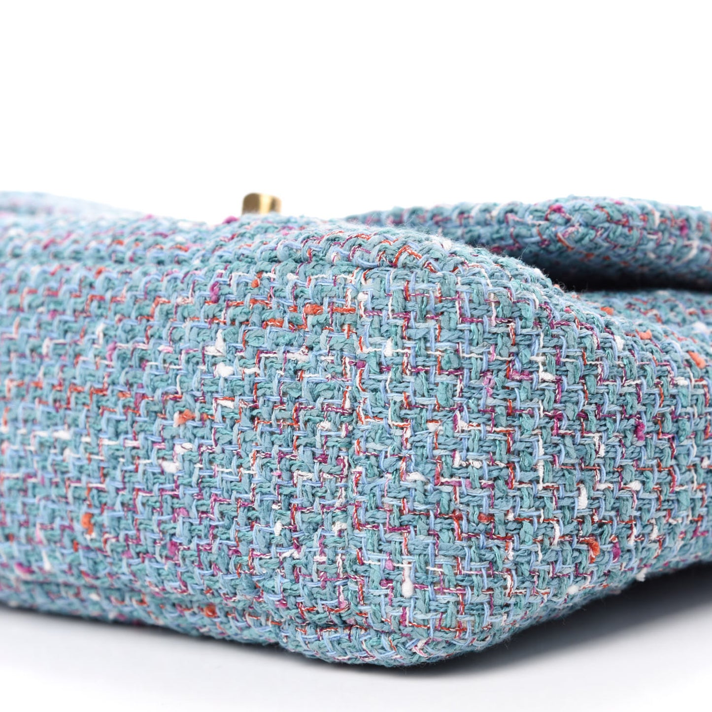 Tweed Quilted Medium 19 Flap Blue Multicolor