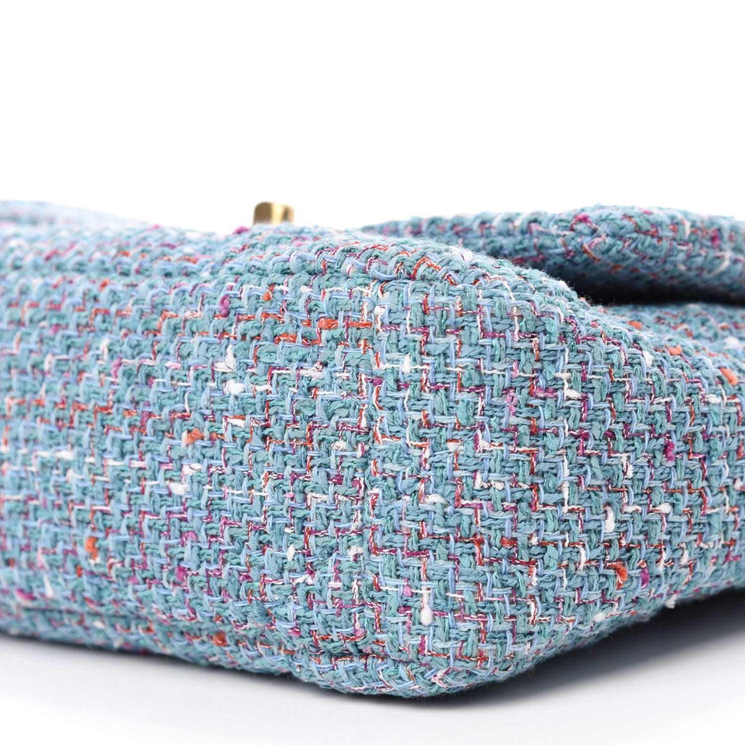 Chanel Tweed Quilted Medium 19 Flap Blue Multicolor 7 of 10