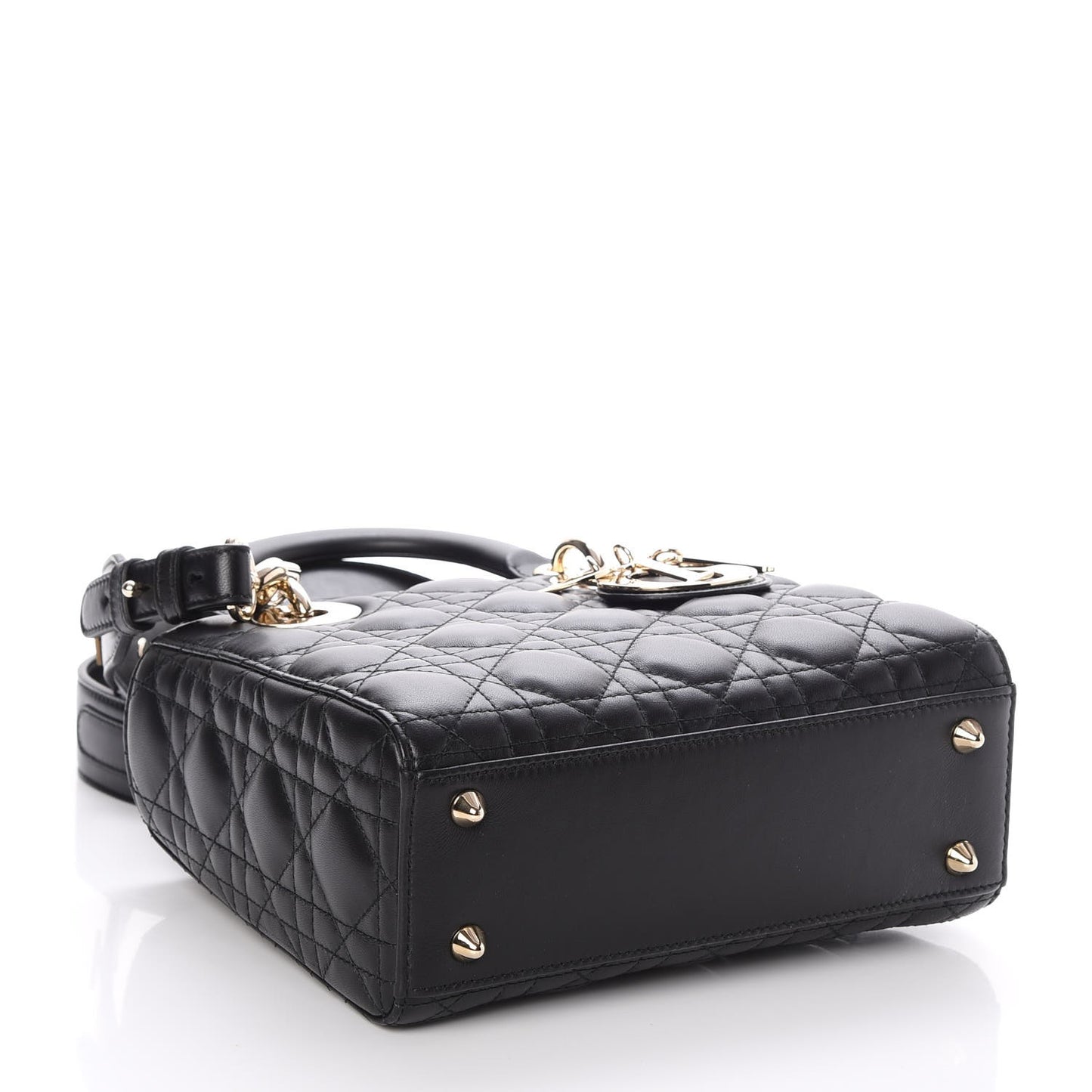Lambskin Cannage Small Lucky Badges My Lady Dior Black
