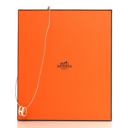 Hermes Lacquered Rose Gold Pop H Pendant Necklace Ecru 6 of 6