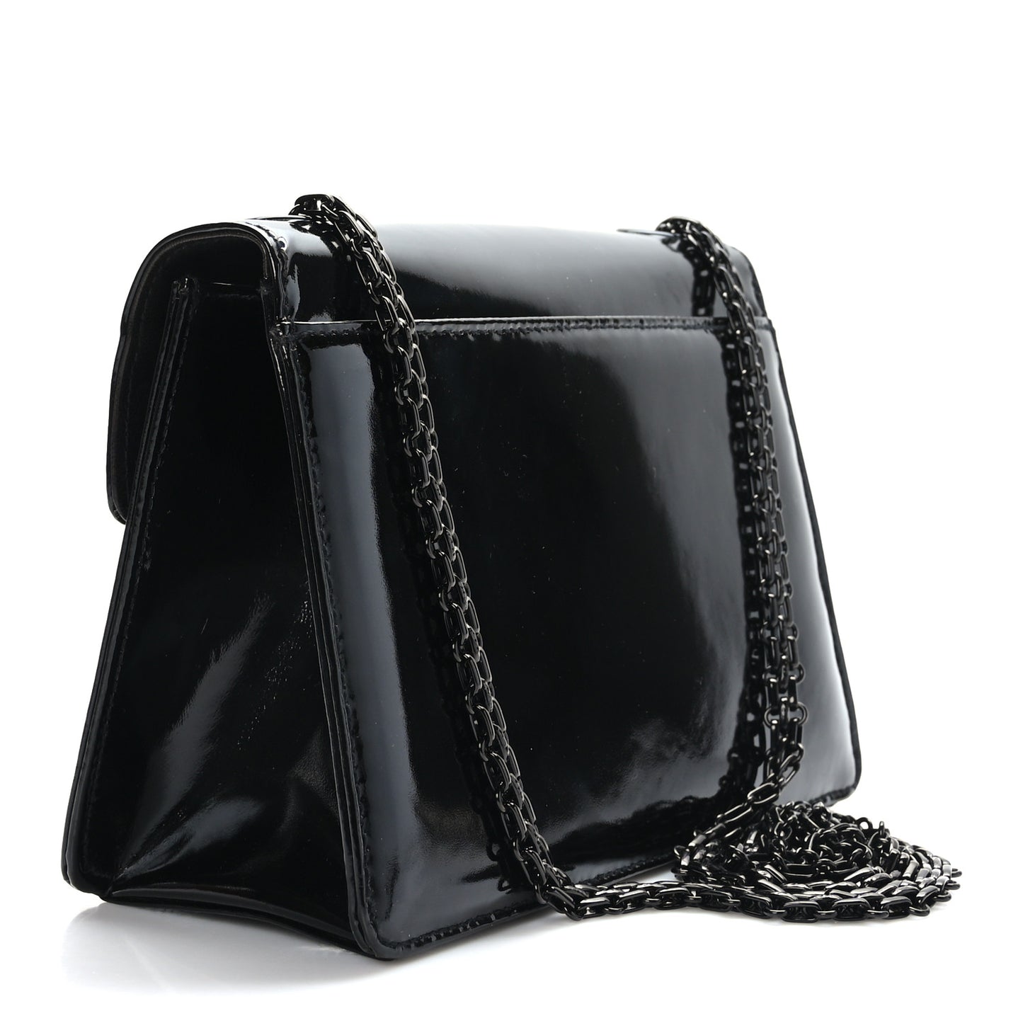 Patent Mini Reissue Flap Black
