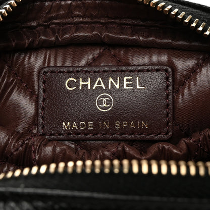 Chanel Caviar Quilted Small Curvy Pouch Cosmetic Case Black 6 of 8