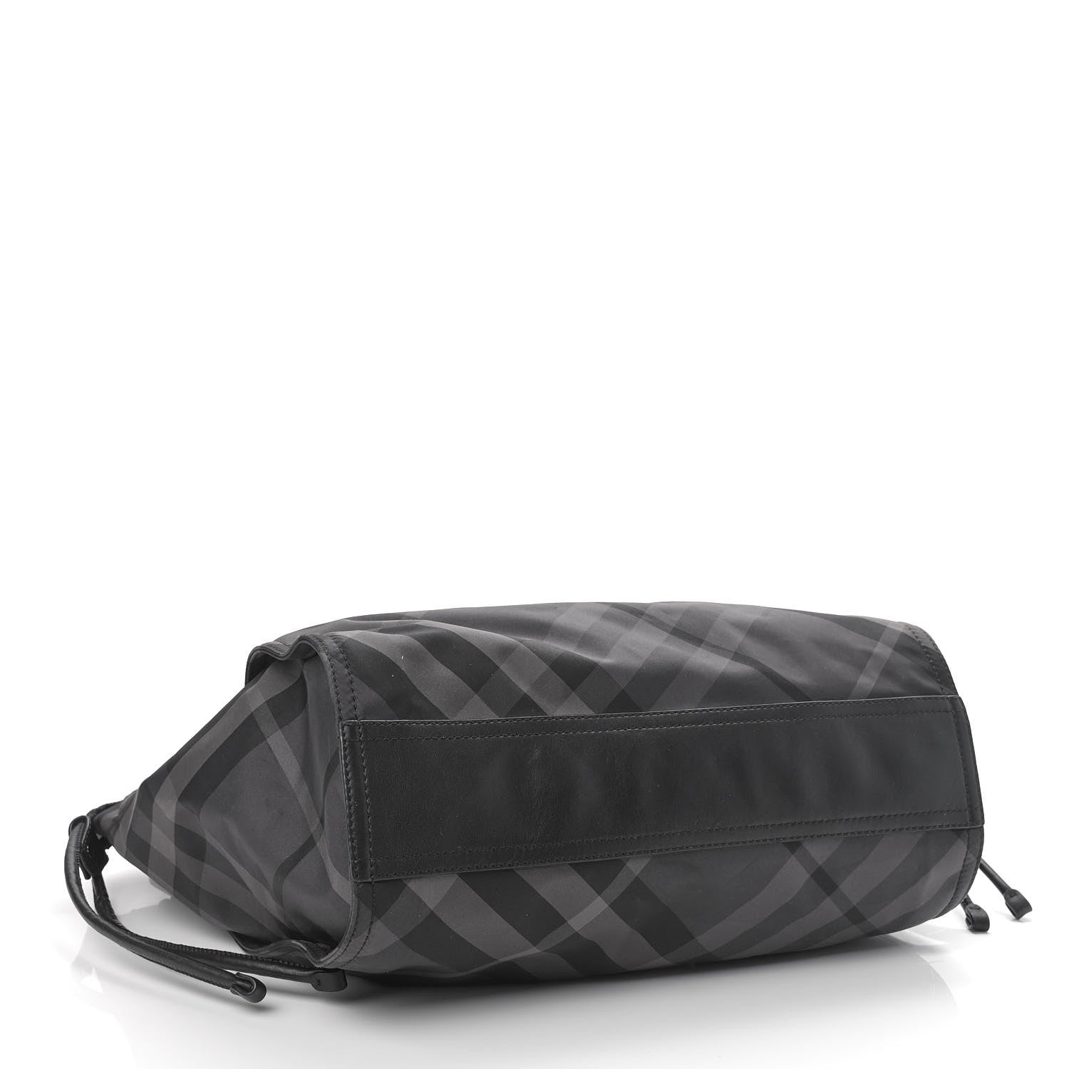 Burberry Nylon Check Small Buckleigh Packable Tote Charcoal 4 of 8