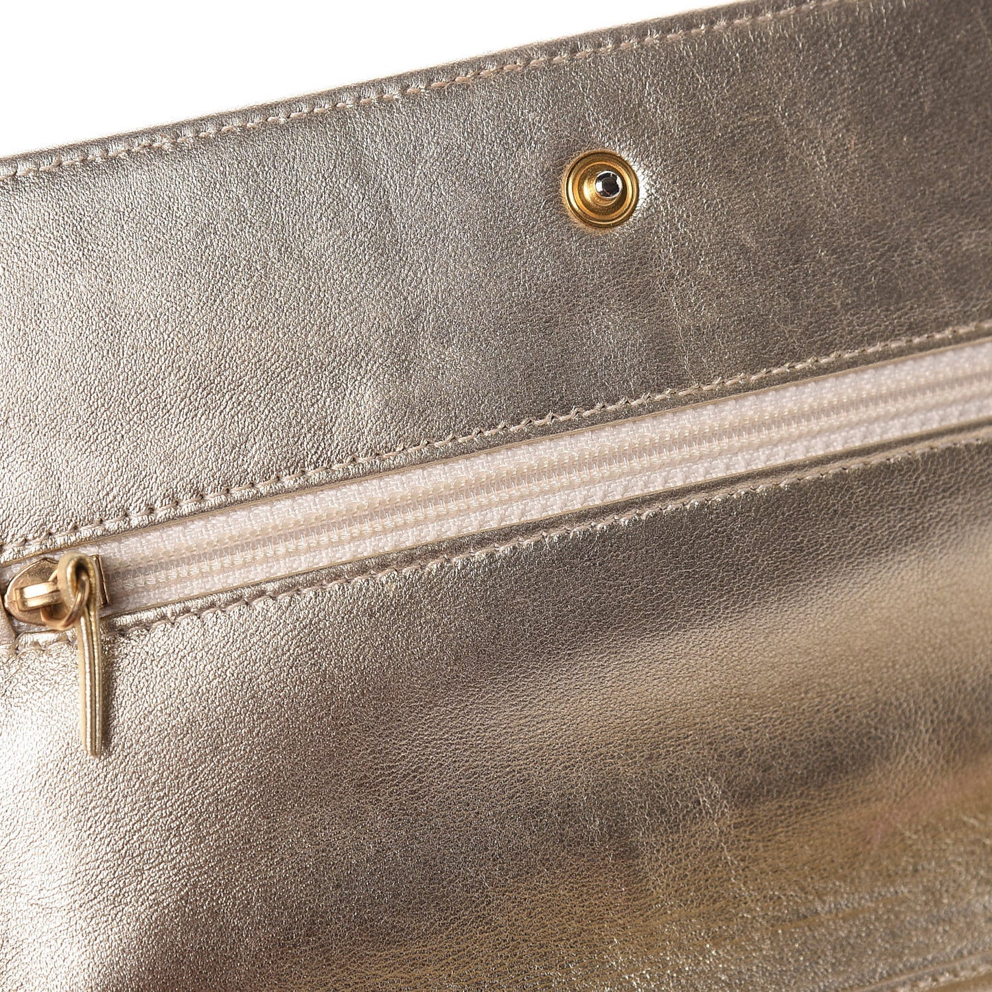 Nylon Travel Wallet On Chain WOC Metallic Gold